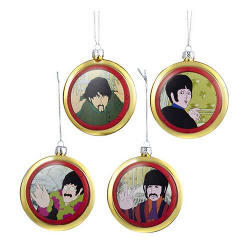 The Beatles Yellow Submarine Shatterproof Disc Ornament 4-Pack